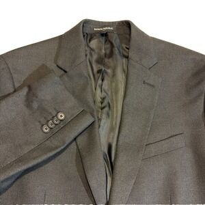 Banana Republic Slim Fit Nailshead Suit Jacket Sport Coat Mens 40S Charcoal Gray